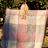Шотландский шерстяной плед Lifestyle - Block Check - Сharcoal&Dusky Pink